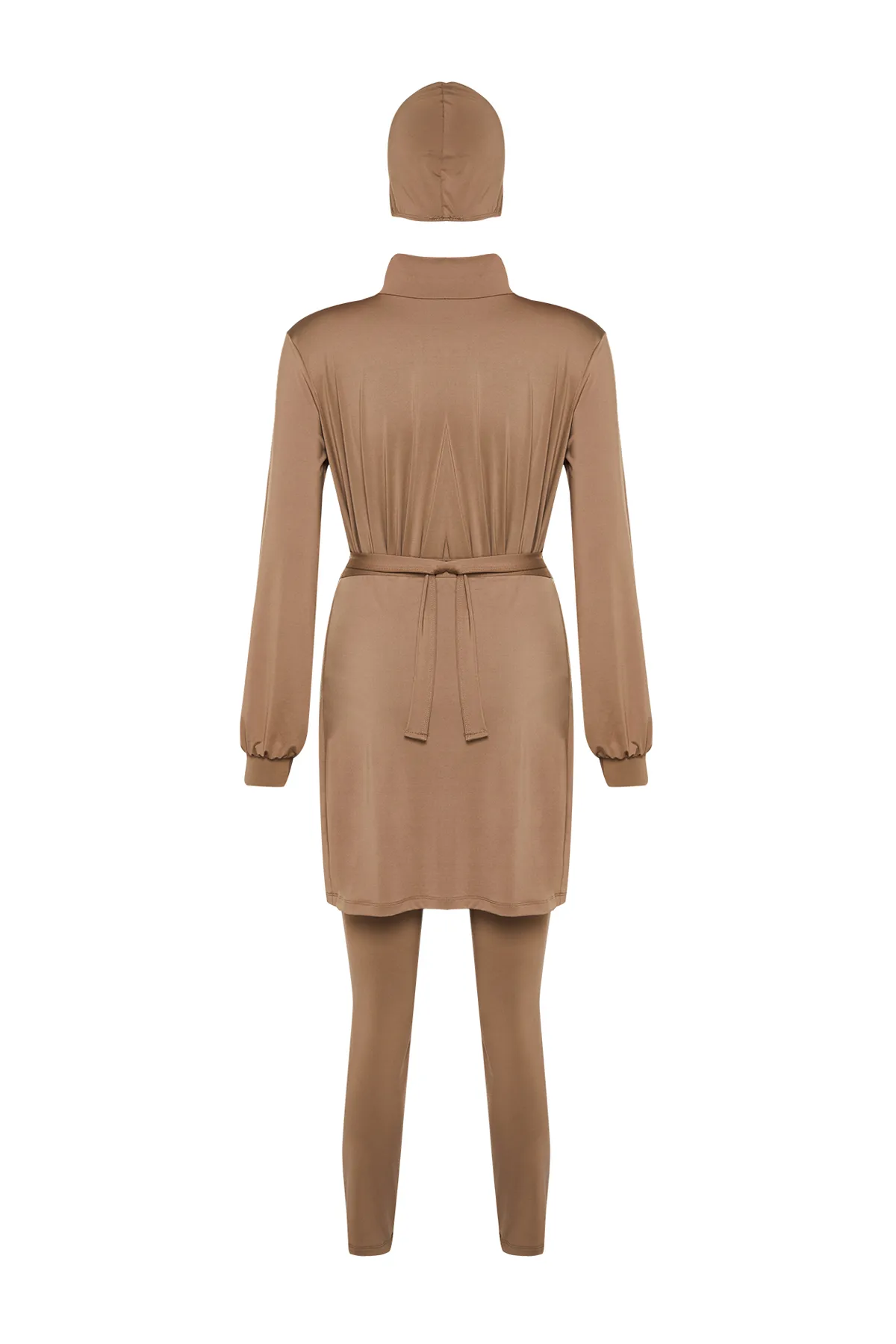 Trendyol Modest  Mink Gather Detailliertes Beachwear-Badeanzug-Set mit vollständiger Abdeckung, 4-teilig TCTSS24CF00001