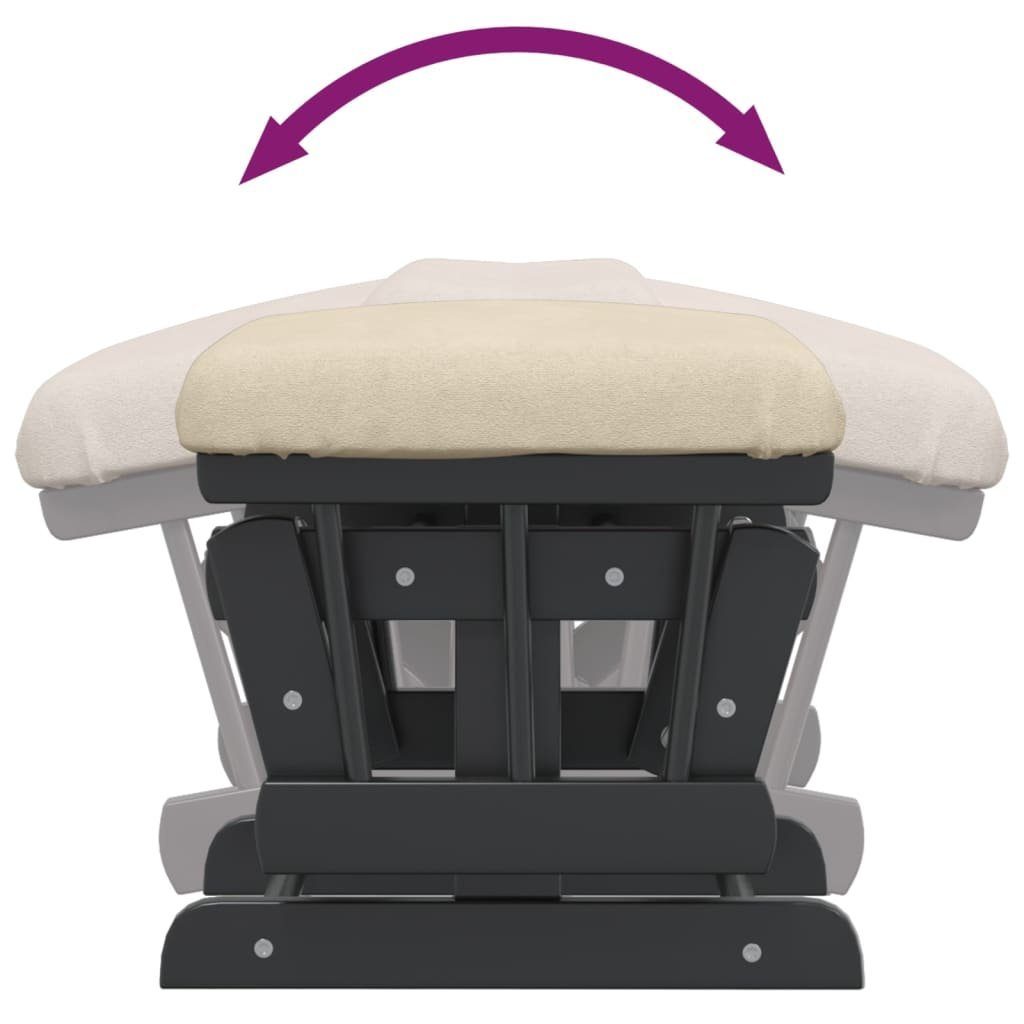 vidaXL Schaukelstuhl Schaukelsessel mit Hocker Gleitend Cremeweiß Stoff (1 St)