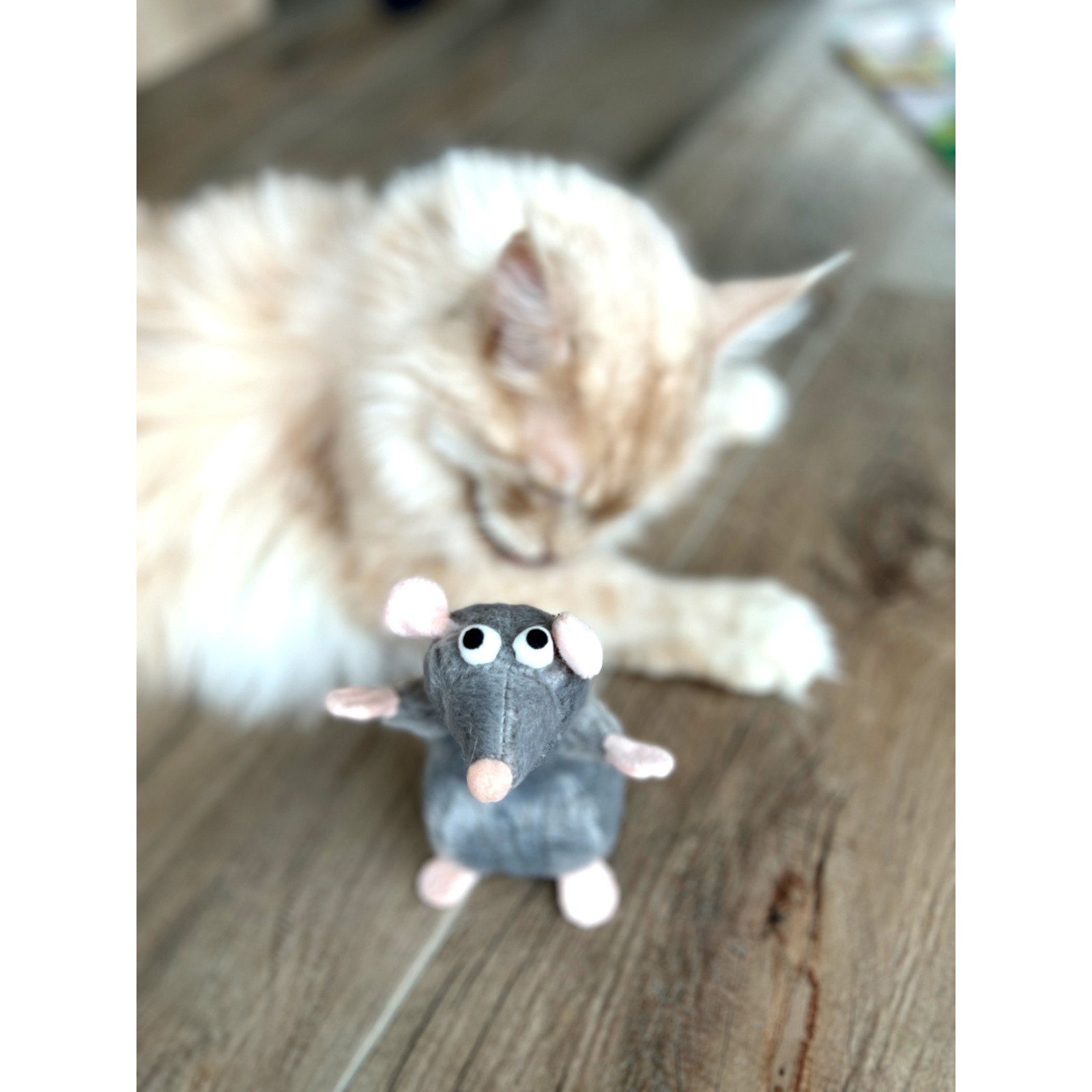 Aumüller Tierkuscheltier Katzenspielkissen mit Baldrian - Ratte Cedric