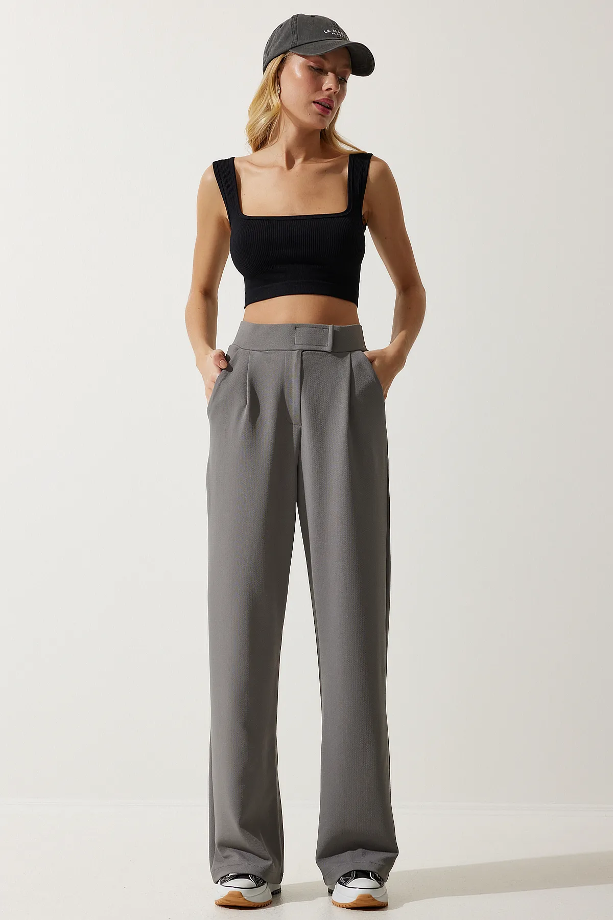 Happiness İstanbul  Hose - Grau - Wide Leg