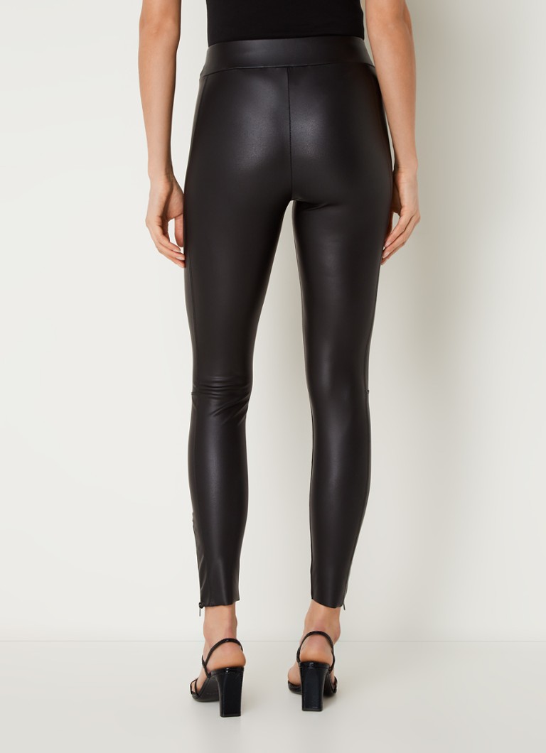 10DAYS Faux leather mid-waist leggings with zip pockets