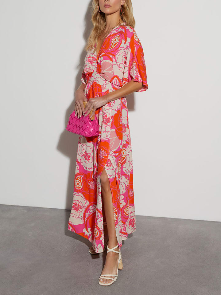 Milan Kiss Kleid in Orange/ Creme günstig kaufen