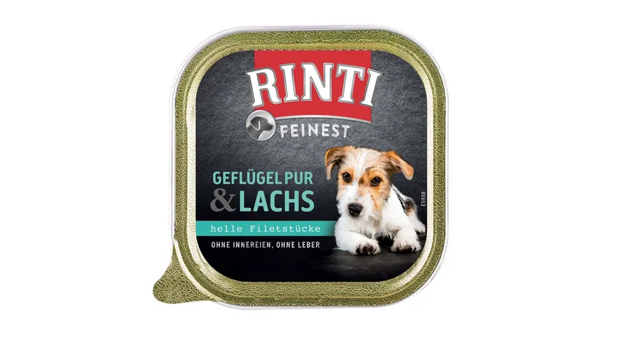 RINTI Hundenassfutter Feinest Geflügel Pur & Lachs 150 g