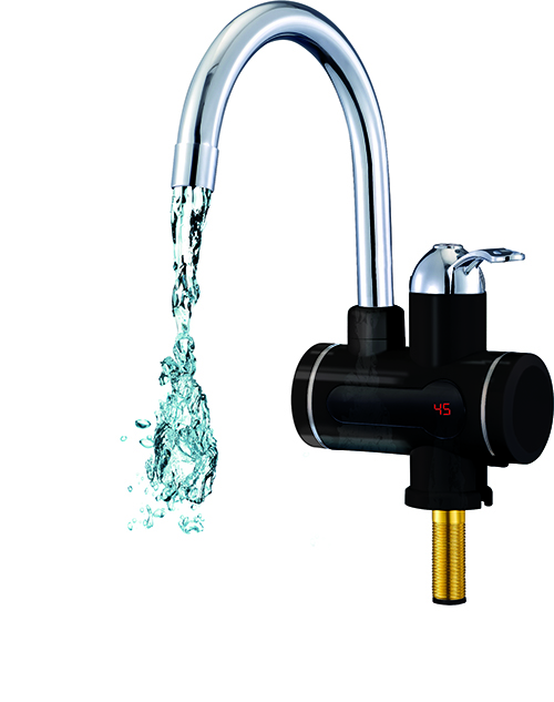 MAUK 2in1 Armatur-Durchlauferhitzer/ Wasserhahn Schwarz 2800-3000 W, 60°C