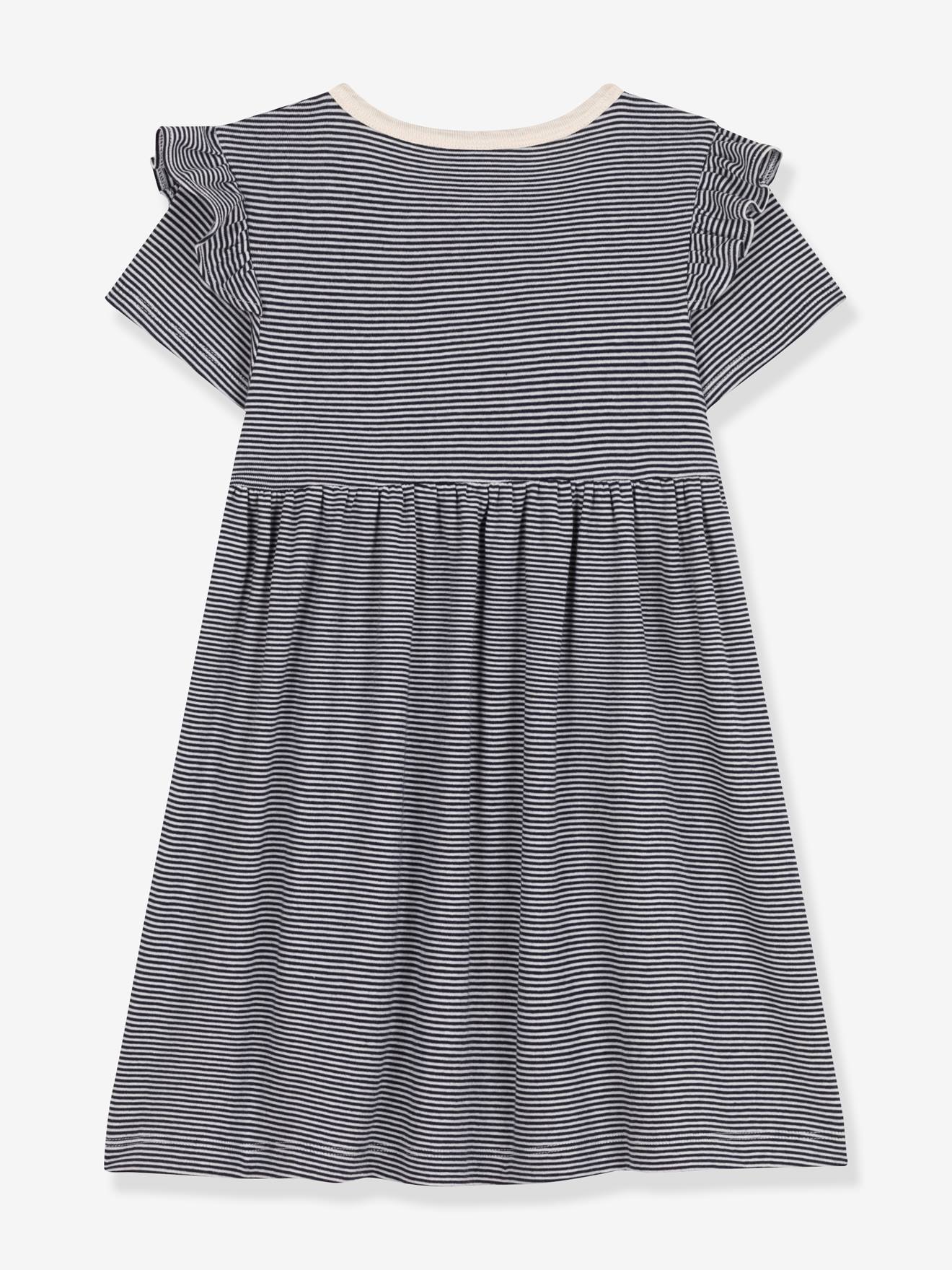 Petit Bateau Geripptes Mädchen Sommerkleid PETIT BATEAU - blau
