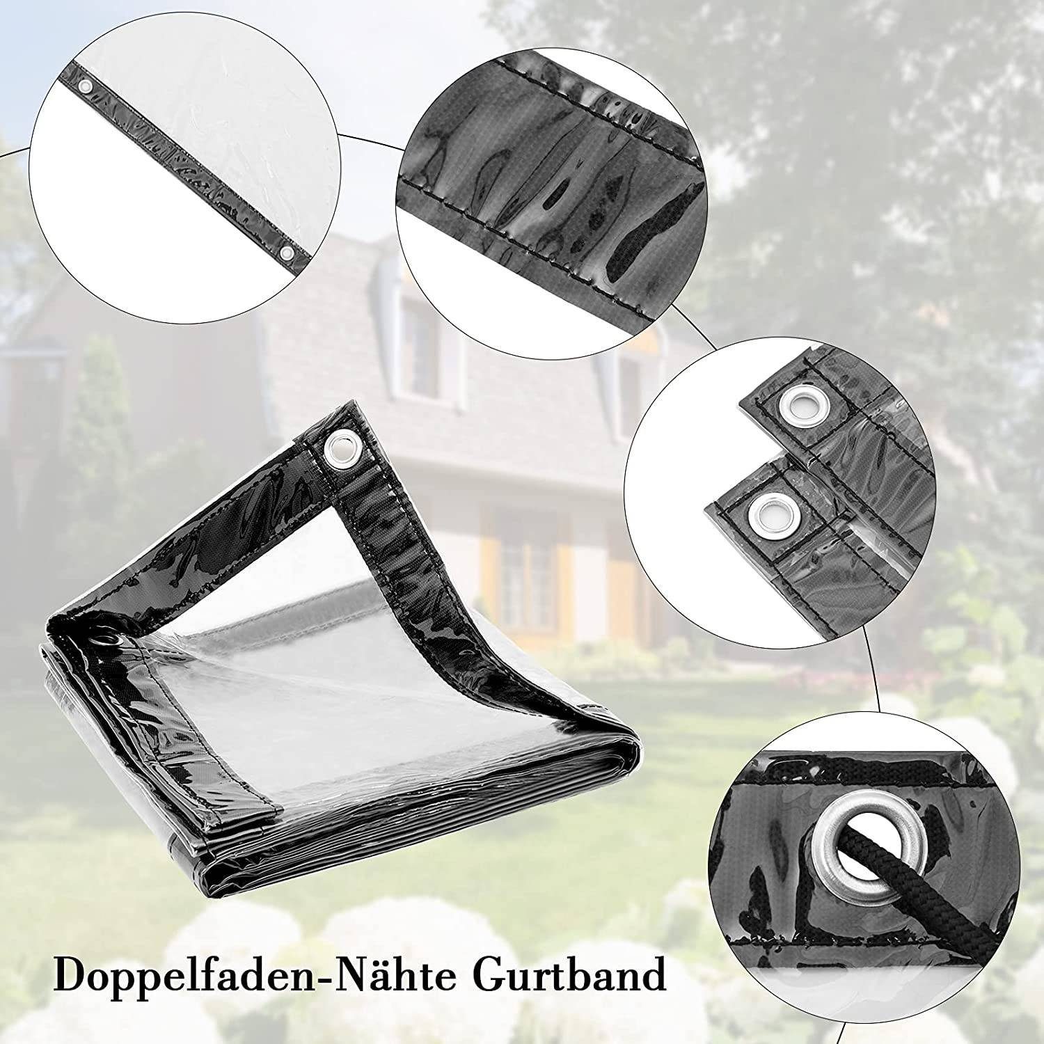 Woltu Gartenmöbel-Schutzhülle (1-St), PVC Plane 380g/m² mit Ösen und Seil