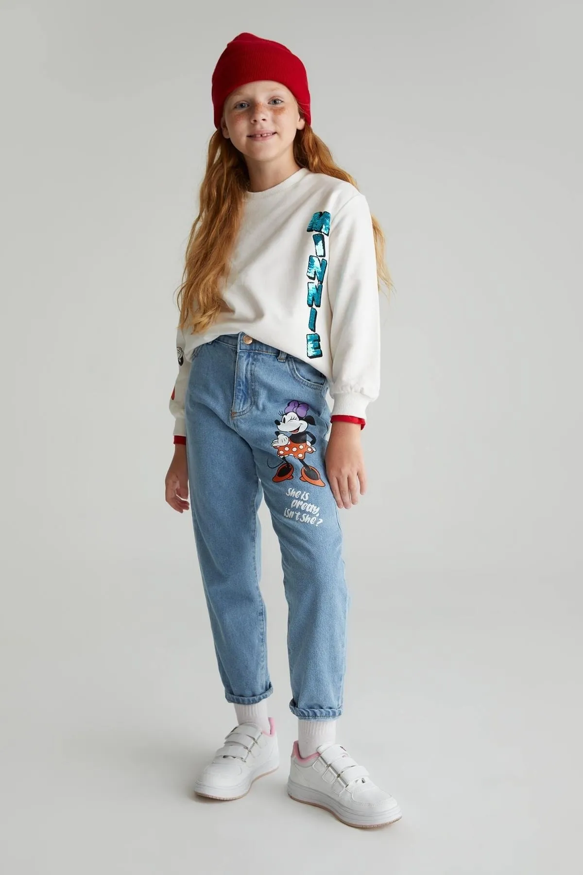 DeFacto  Disney Mickey & Minnie Mom Fit Jeanshose für Mädchen