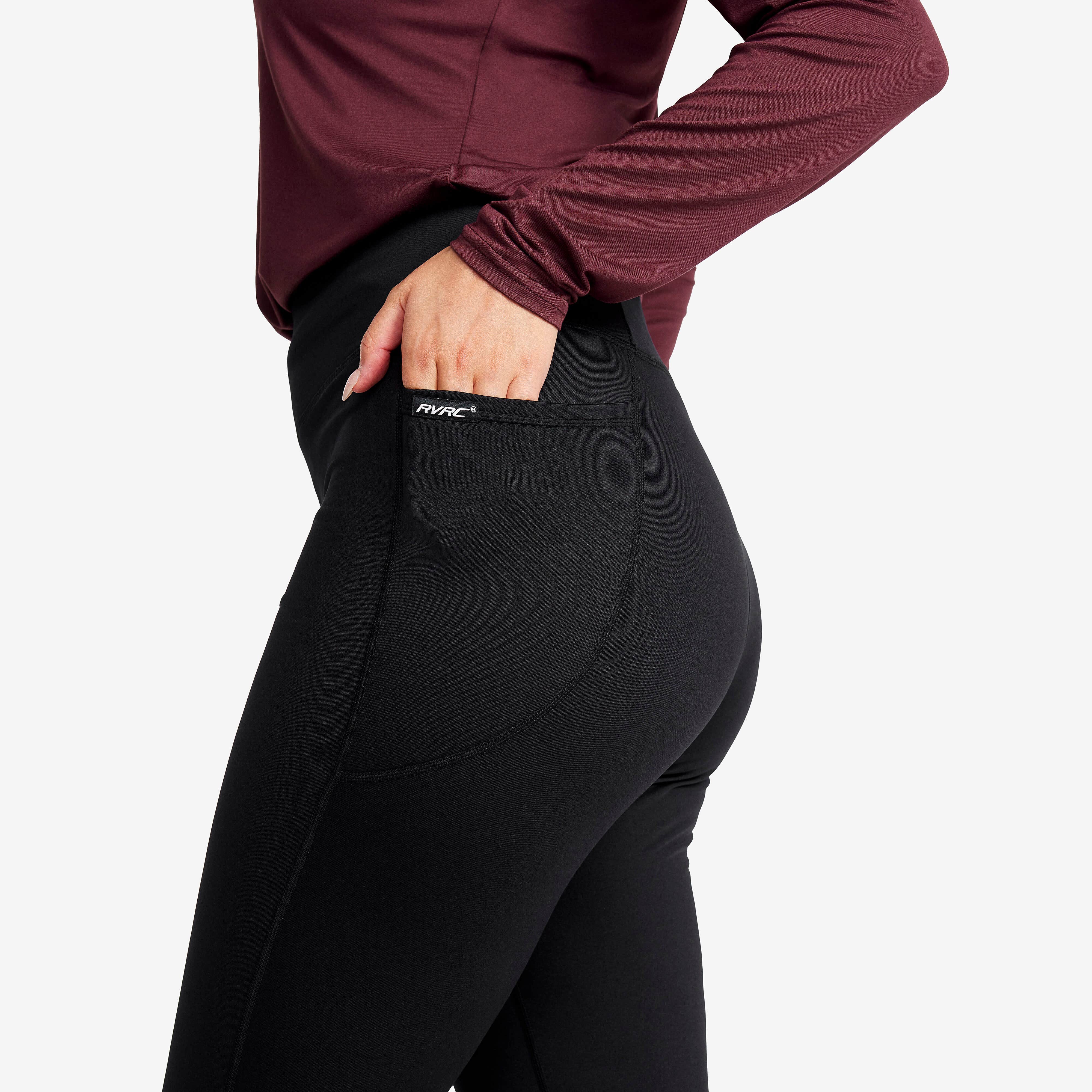 Alaska Fleece Lined Tights Femme Black