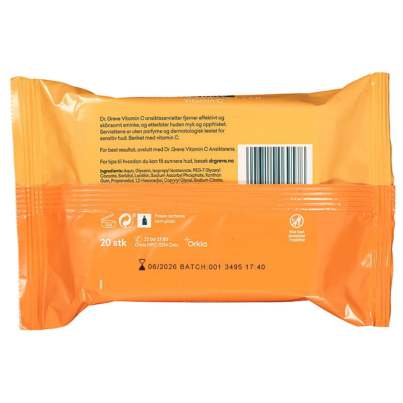 Dr Greve Ansiktsservietter 20 stk C vitamin Dr Gerve