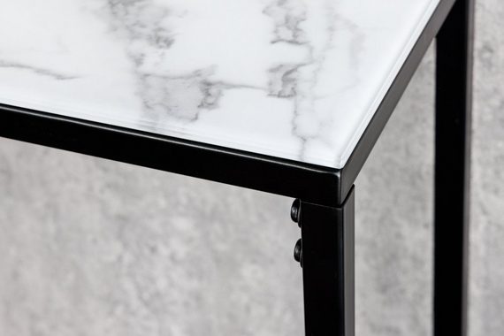 riess-ambiente Konsolentisch BOUTIQUE 110cm weiß / schwarz (Einzelartikel, 1-St), Flur · Kristallglas · Metall · eckig · Marmor-Dekor · Barock