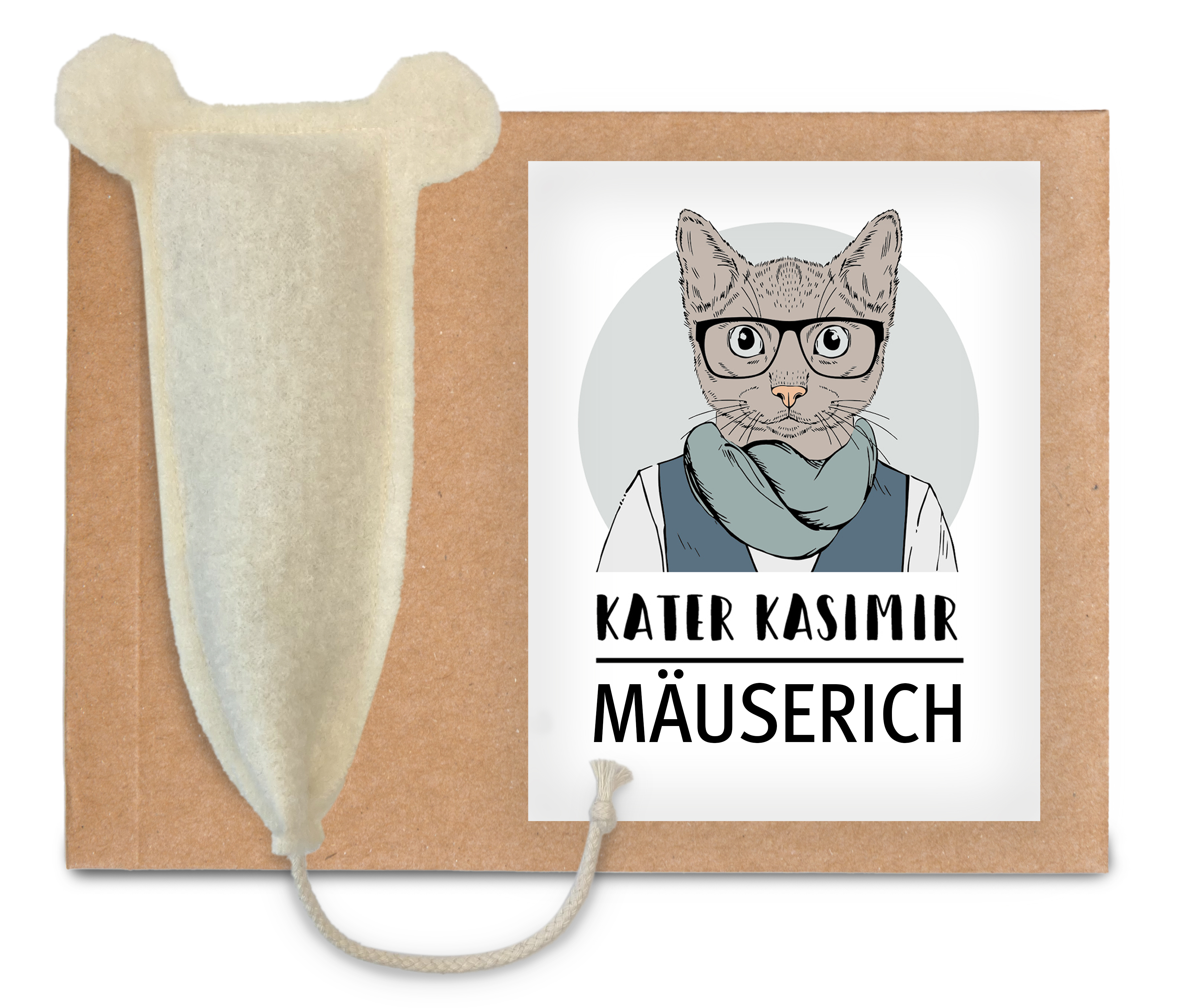 Kater Kasimir Spielmäuse & Bälle Kater Kasimir handgemähte Premium XL Spielmaus aus echtem Wollfilz mit Katzenminze