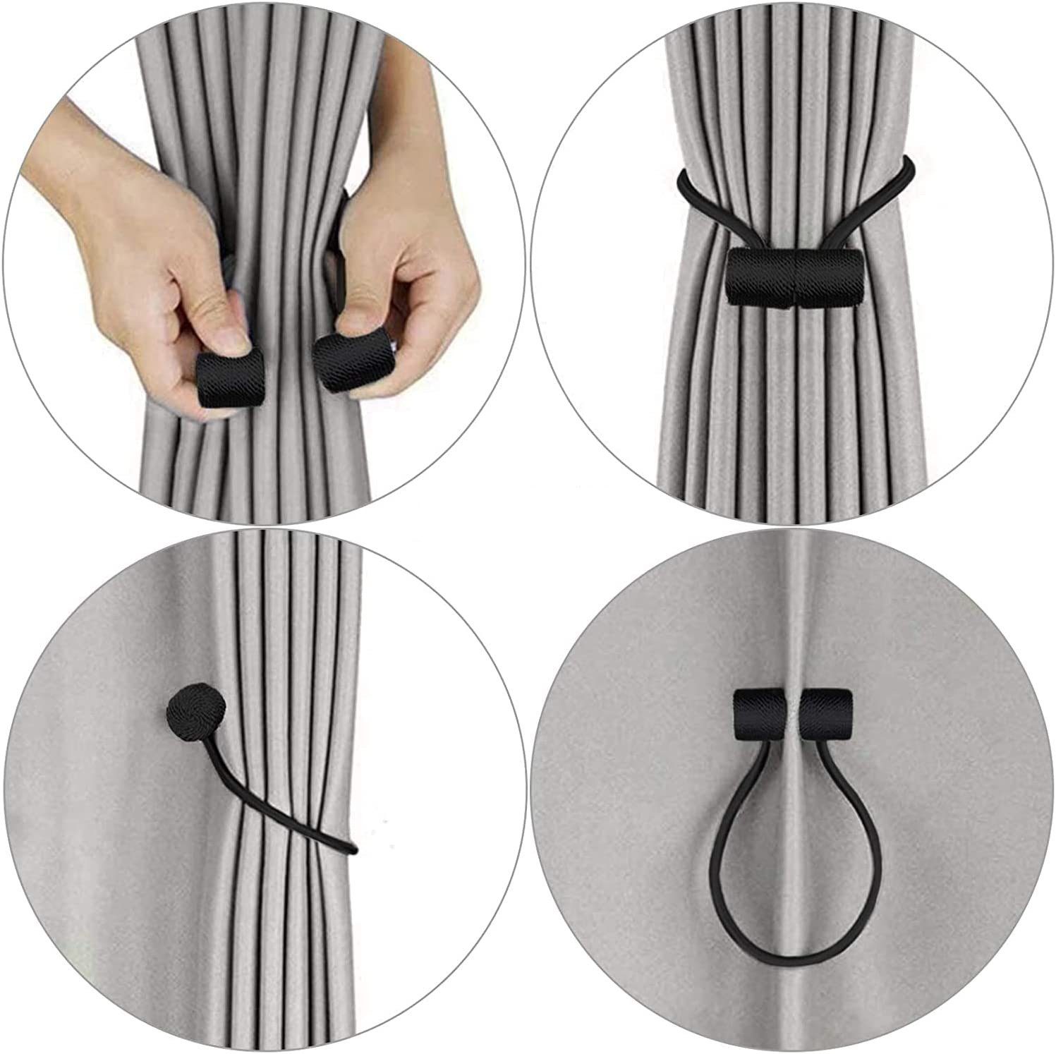 Dekospange 2 Stück Magnetische Gardinen Raffhalter, SCOHOME, Fenstervorhänge, (2-tlg., für Gardinenklammern Vorhänge Zuhause, Büro, Dekoration), erhältlich in braun/Schwarz