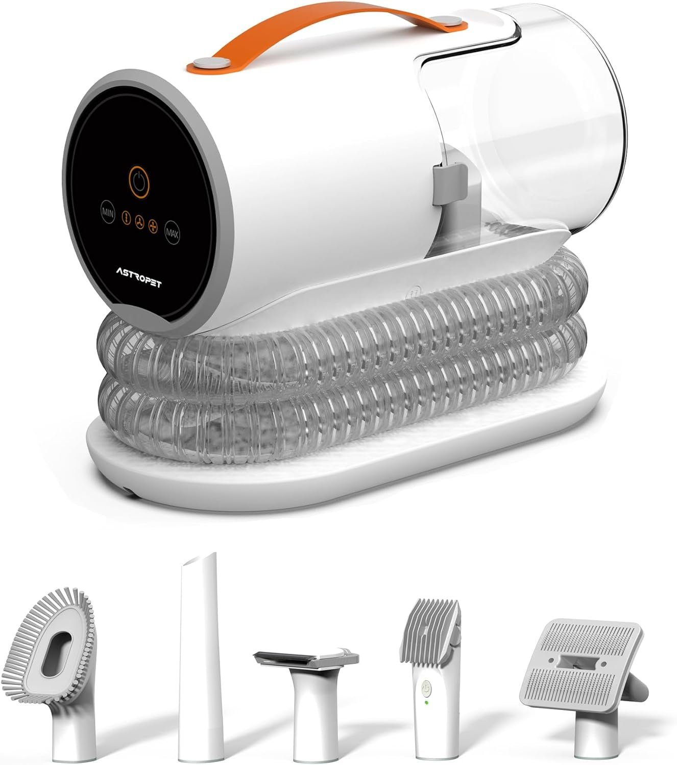 AstroPet Hundeschermaschine mit Staubsauger, 5 in 1 Profi Schermaschine, Saugt 99% der Tierhaare