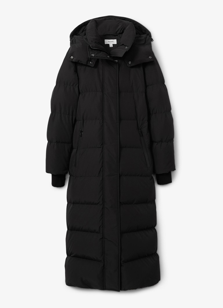 Reiss Dalby longline quilted jacket with belt