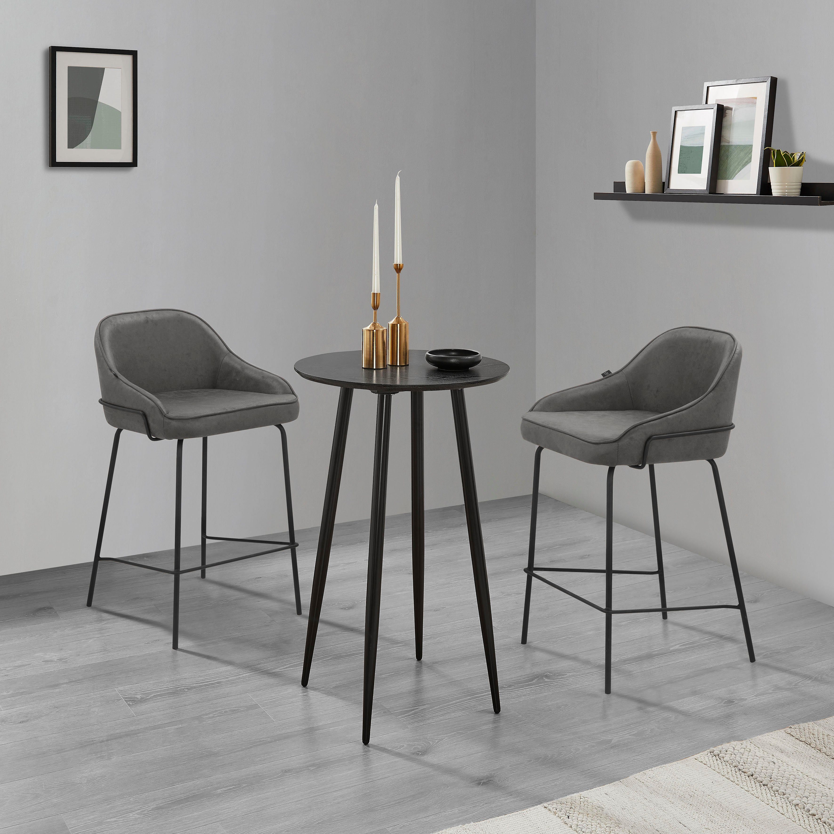 Leonique 4-Fußstuhl Puant (2 St), mit Stoff aus Polyester/recyceltem Polyester, Sitzhöhe 65 cm