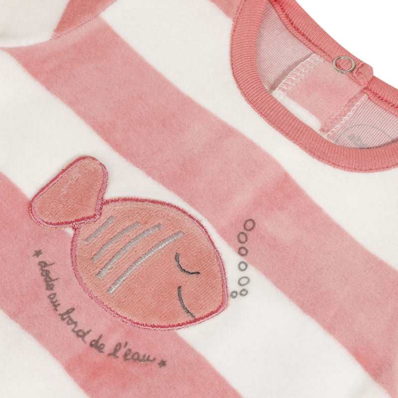 Dors-bien rose et blanc rayé Poisson mixte Absorba