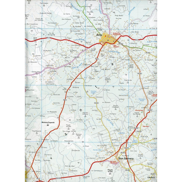 Mallorca Ost Wanderkarte 1 : 40 000 - Straßenkarte