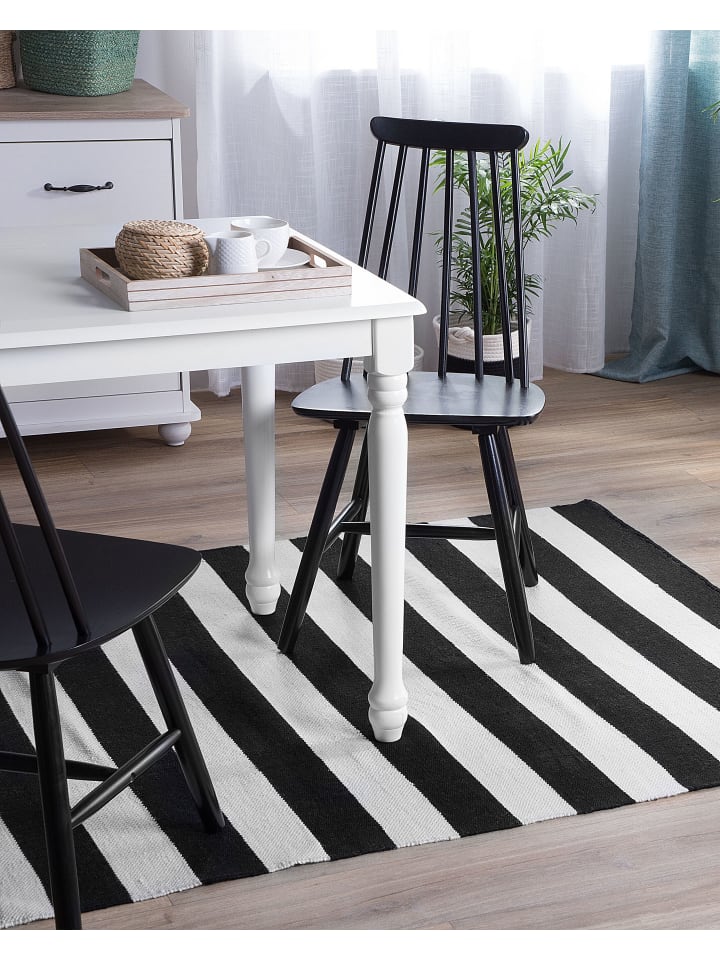 Beliani Outdoorteppich TAVAS in Schwarz/Weiß - (W) 160 x (H) 0.7 x (L) 230 cm günstig kaufen onesize