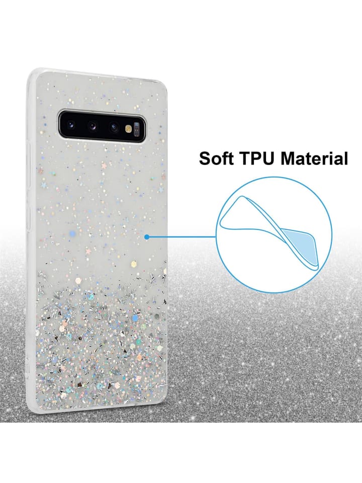 cadorabo Hülle für Samsung Galaxy S10 PLUS Glitter in Transparent mit Glitter günstig kaufen Samsung Galaxy S10