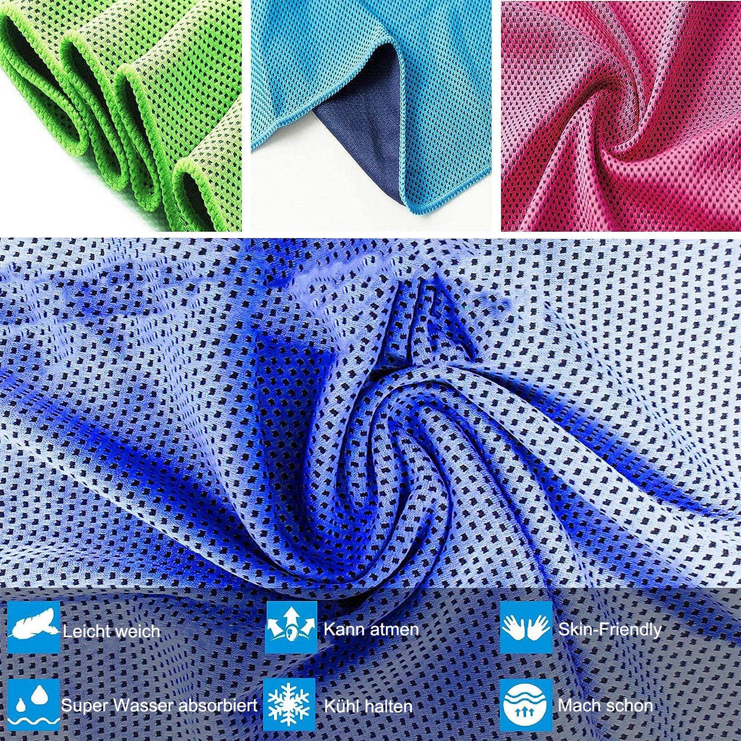 Einemgeld Sporthandtuch Kühltuch 3er Set, kühlendes Handtuch für Wandern, Laufen, Tennis usw.