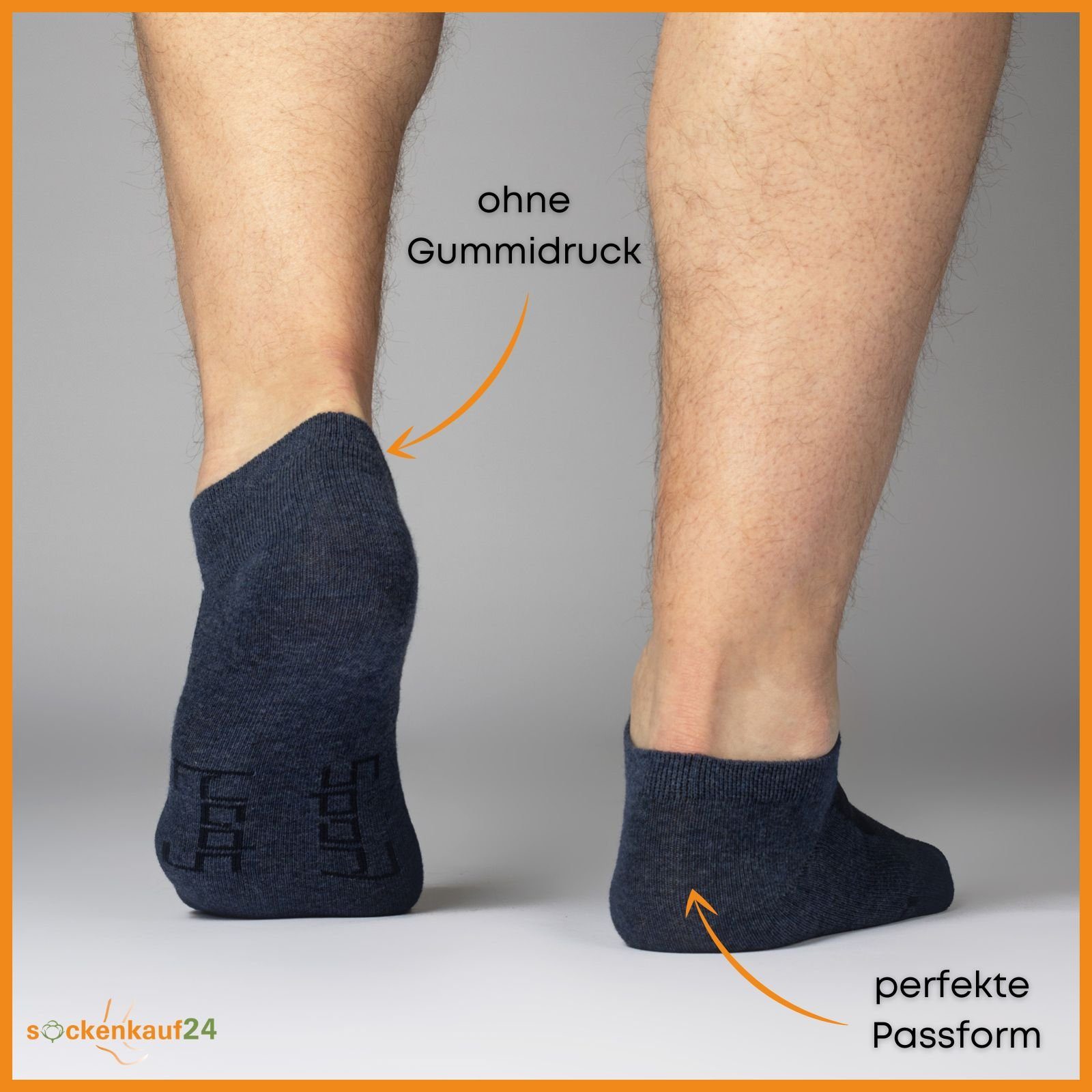sockenkauf24 Sneakersocken 8, 12 oder 20 Paar Sneaker SPORT Socken Damen&Herren Sportsocken (43-46, 8-Paar, 16735) - WP