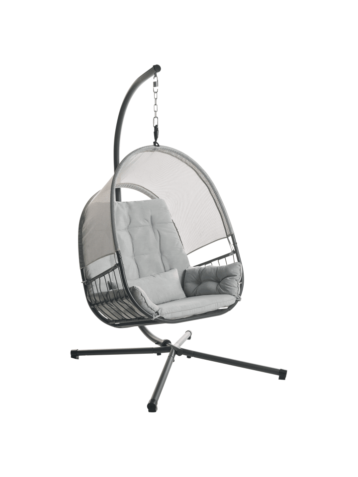 Beliani Hängesessel ALVIANO in Grau - (W) 98 x (H) 196 x (L) 136 cm günstig kaufen onesize