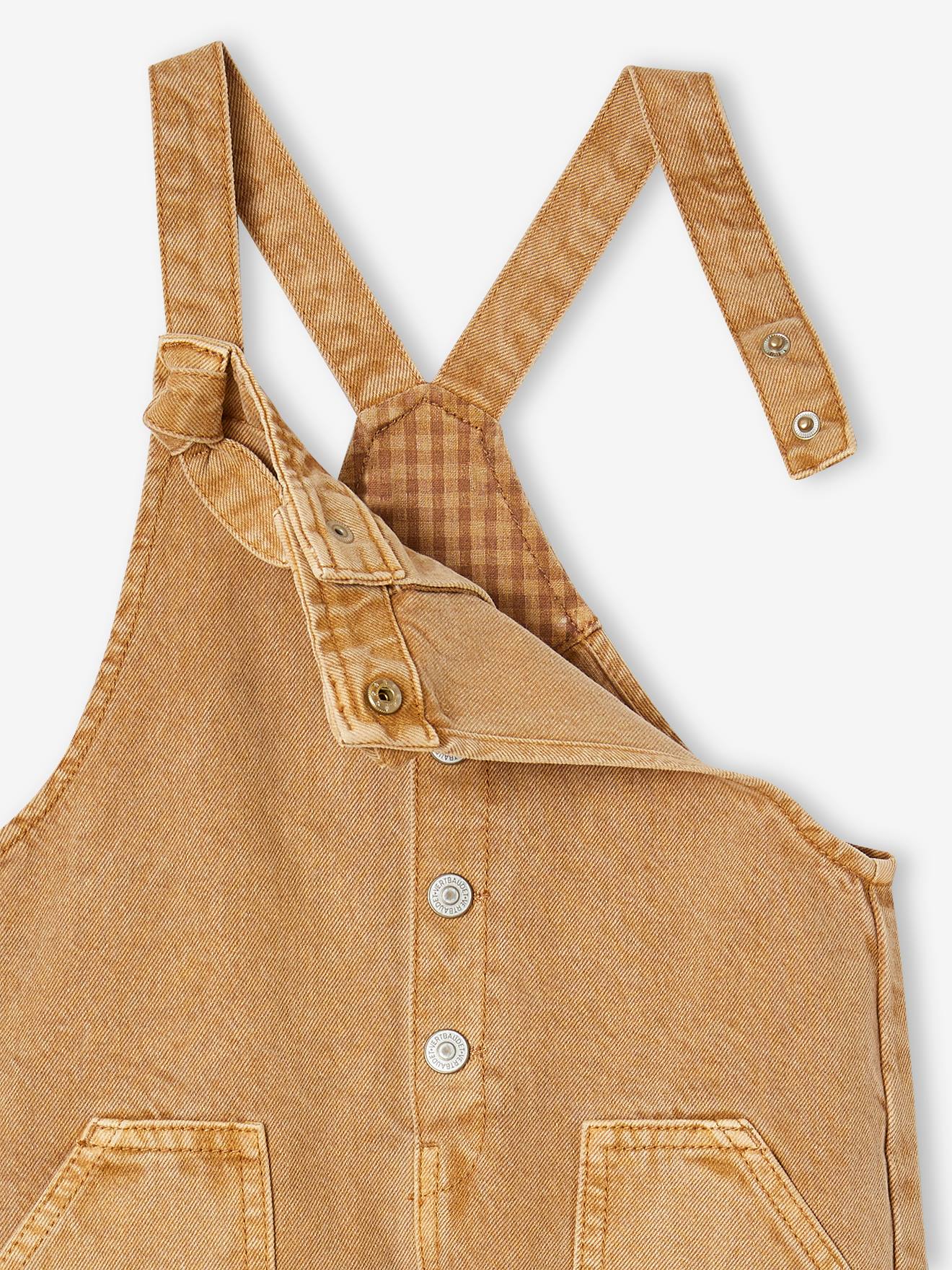 Vertbaudet Mädchen Latzhose, Worker-Style - taupe