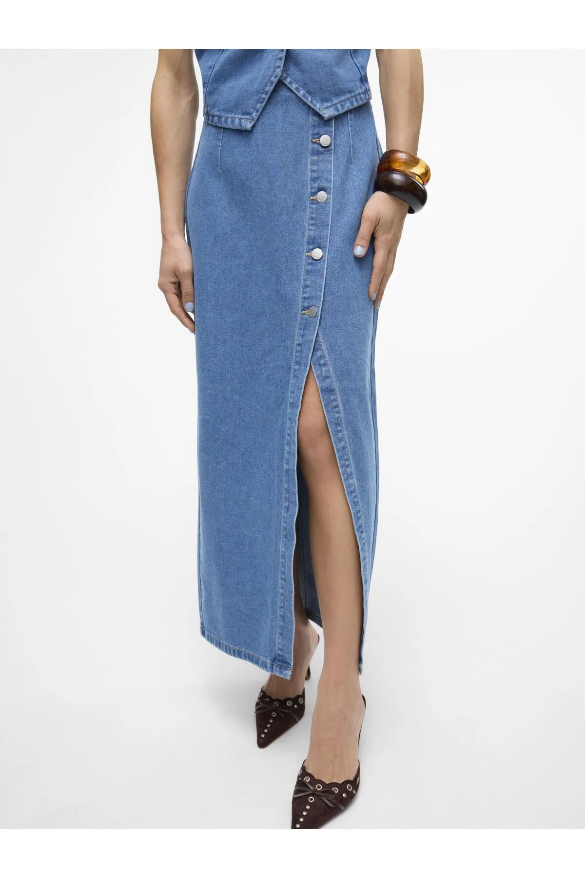 Vero Moda  Jeansrock Vmabbigail Langer Rock