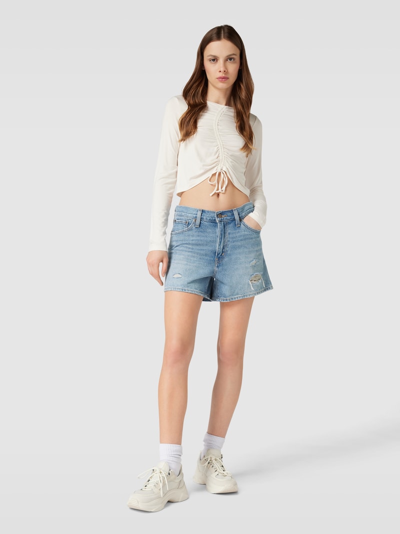 Jeansshorts im Destroyed-Look Modell 'MOM' in hellblau