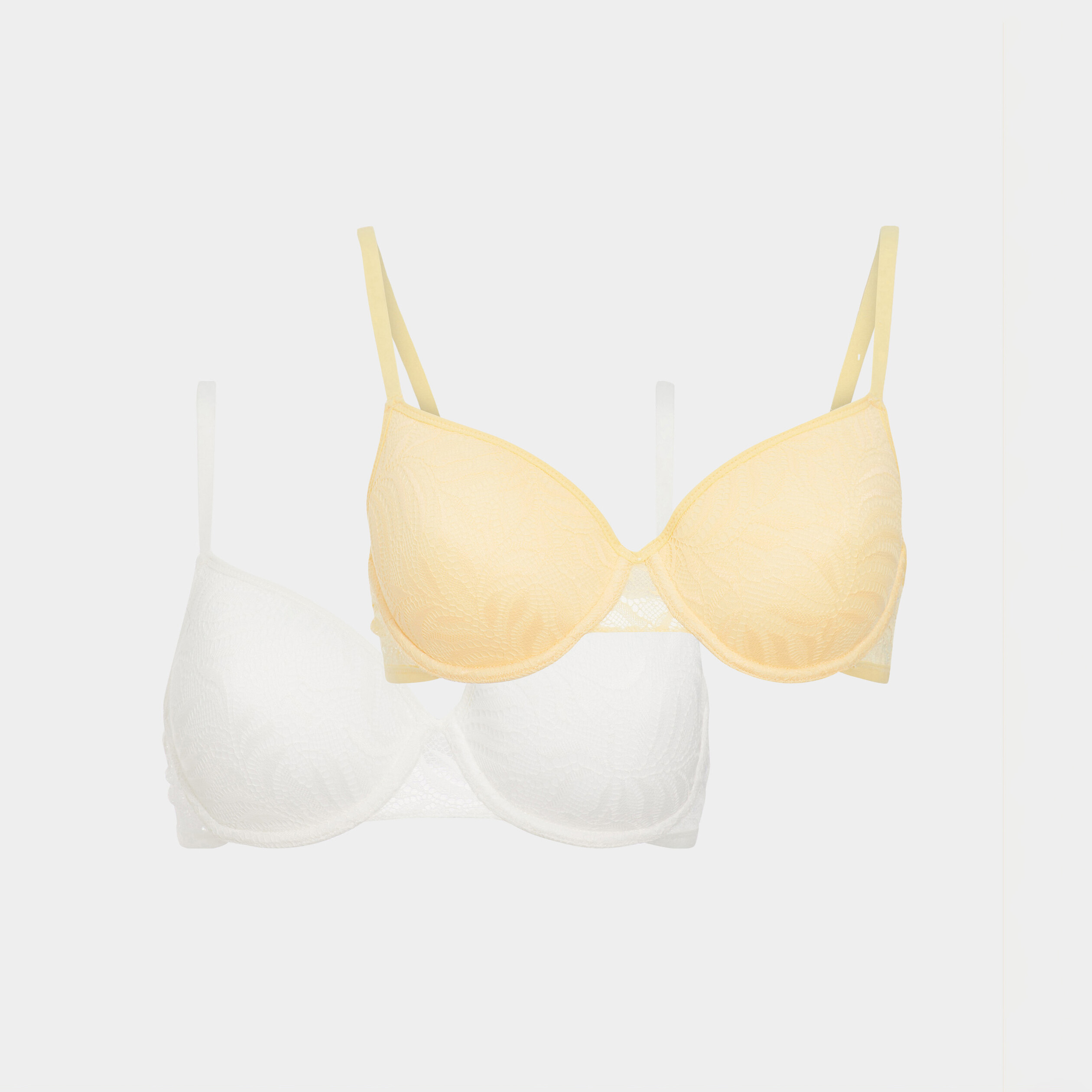 Lot 2 soutiens-gorge corbeille dentelle blanc femme | La Halle