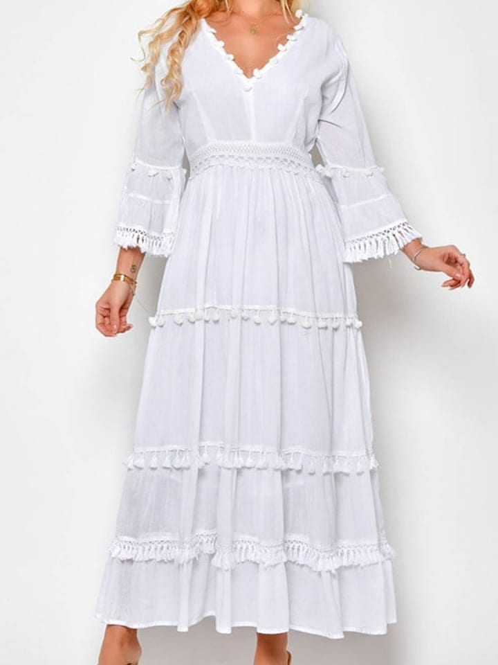 Tarifa Kleid Weiß Damen Second Hand günstig kaufen M
