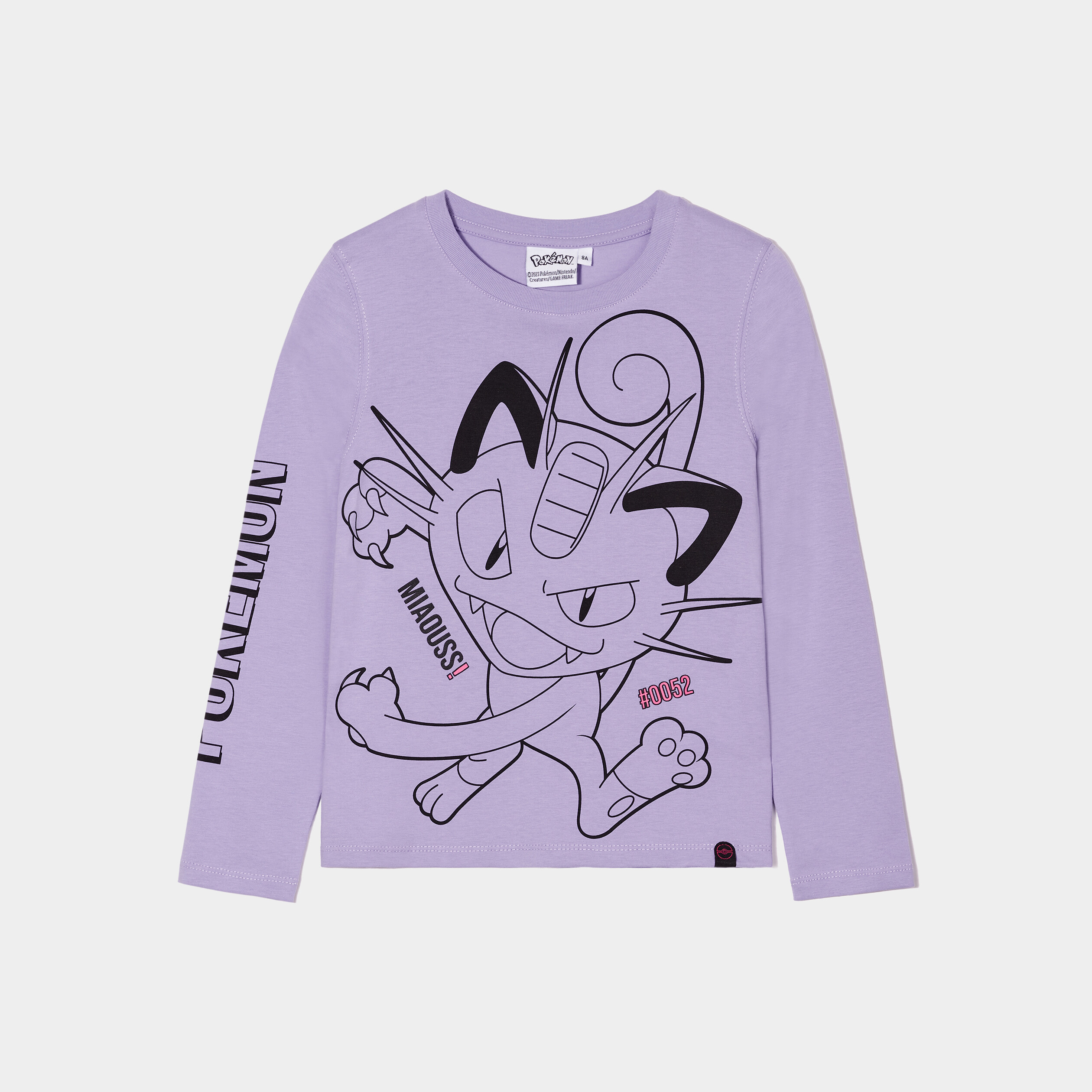 T-shirt manches longues Pokémon Miaouss parme fille | La Halle