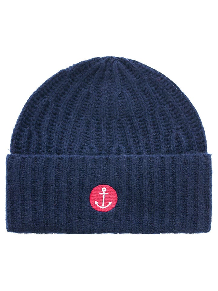 Zwillingsherz Kaschmir-Beanie in Dunkelblau günstig kaufen onesize