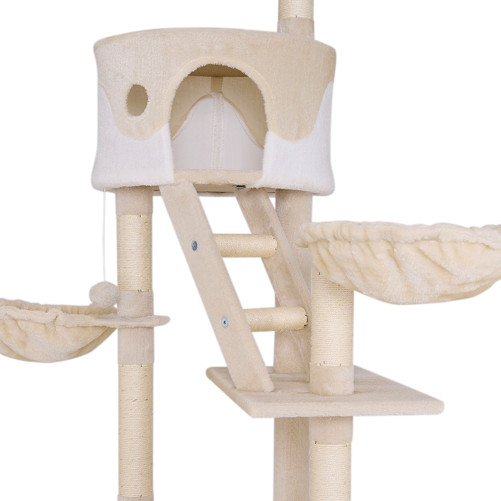 Lionto Kratzbäume Lionto Kratzbaum XXL, Höhenverstellbar (230 - 250 cm) weiß/ beige