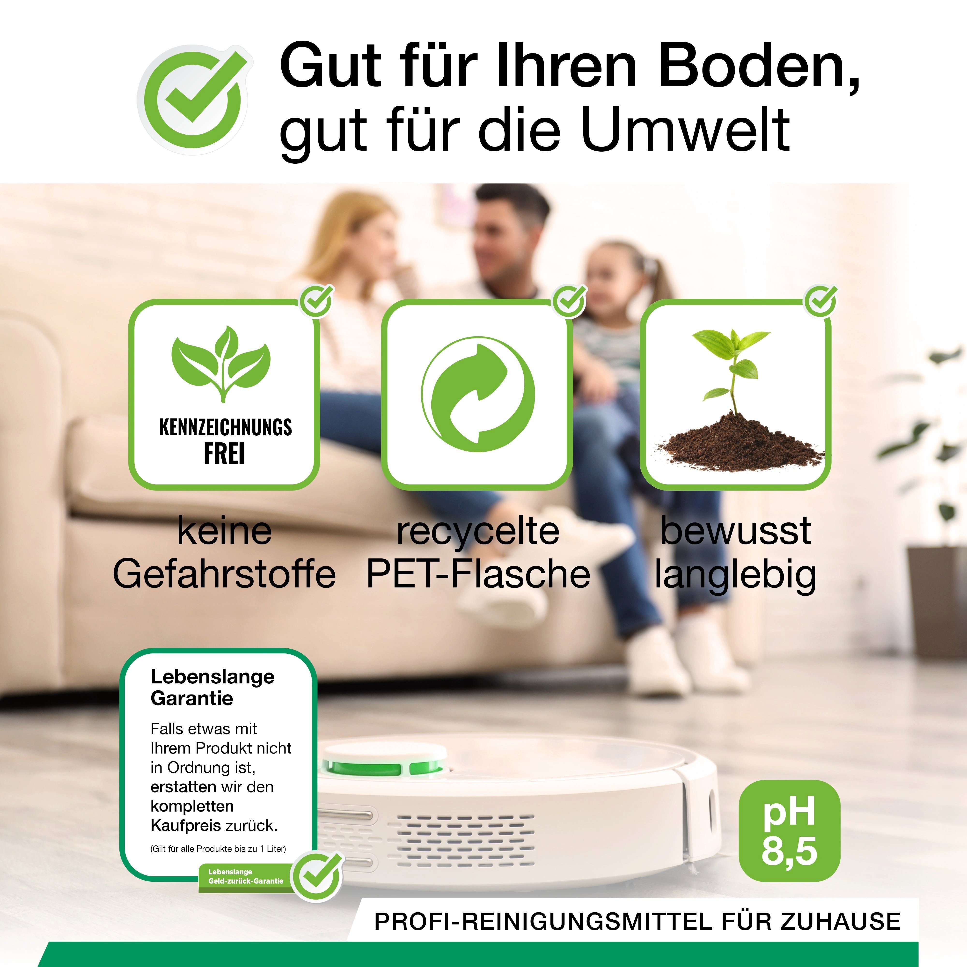 BiOHY Wischroboter Reinigungsmittel für Holzböden 1 x 250 ml Flasche... Vinyl- und Designbodenreiniger (1-St)