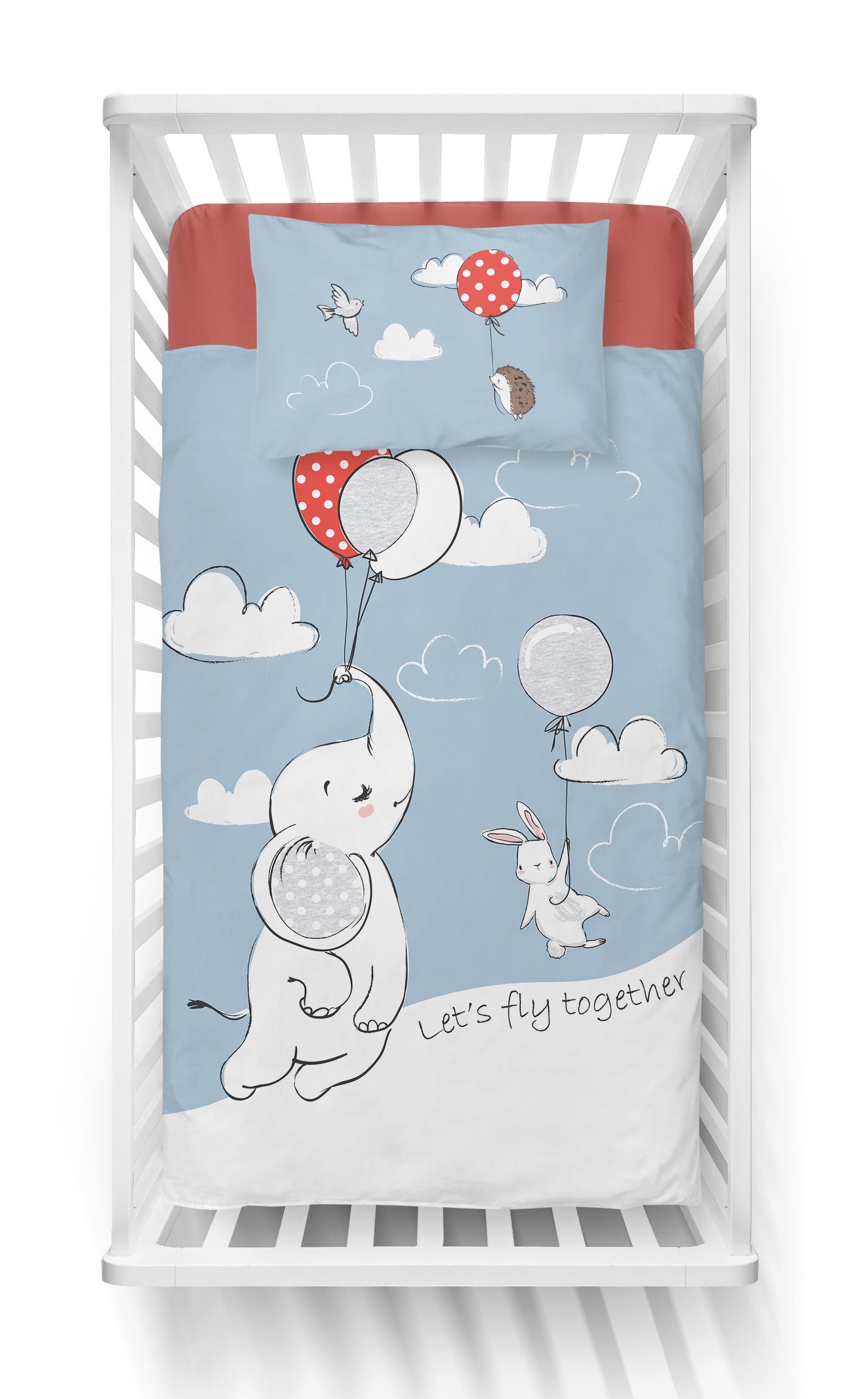 Babybettwäsche Wendebettwäsche Set Elefant 2tlg. 100% Baumwolle 100x135 cm + 40x60 cm, Häßler Homefashion, Baumwolle, 2 teilig