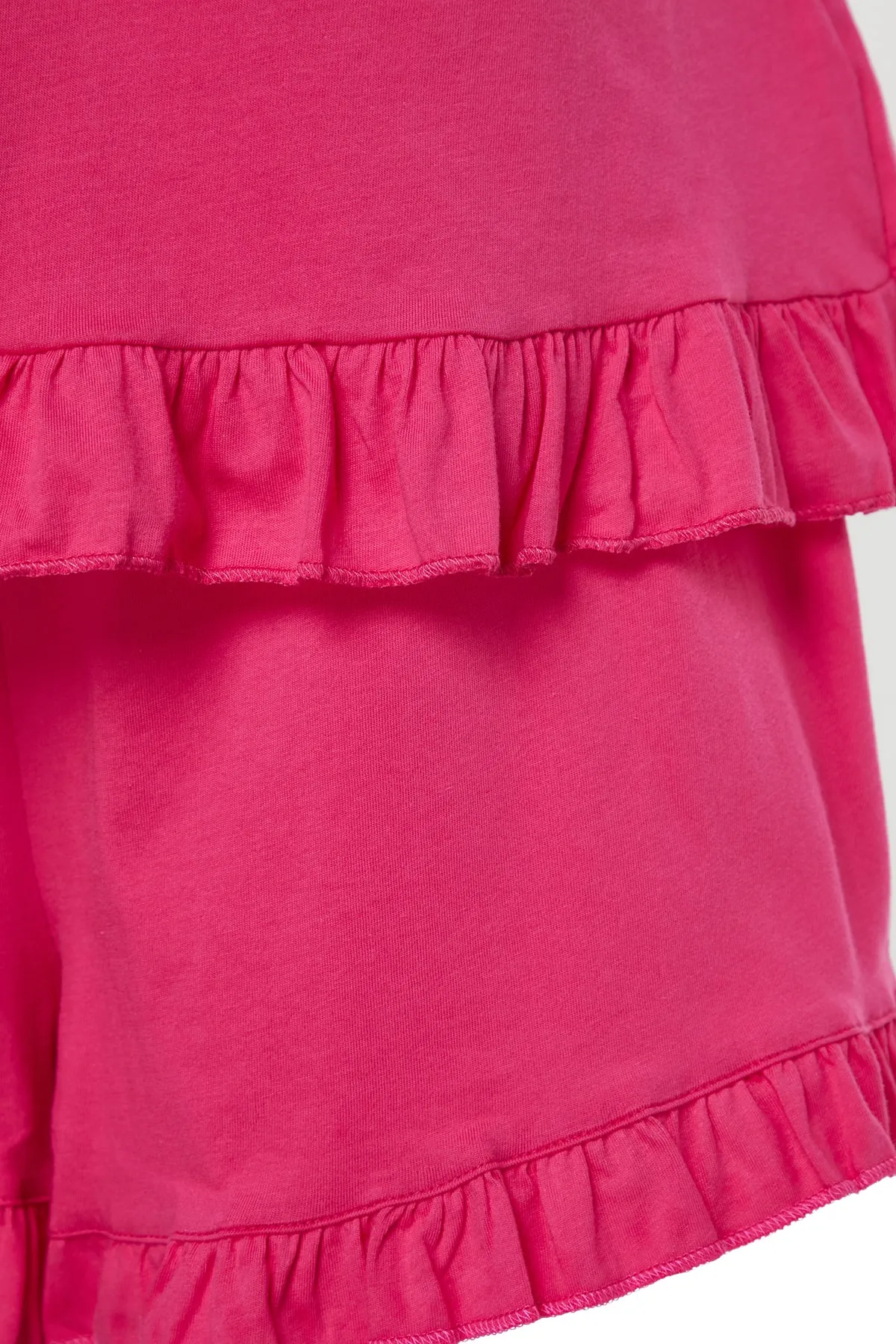 Trendyol Curve  Fuchsiafarbenes Pyjama-Set mit Strick- und Schnürdetails TBBSS22PT0564