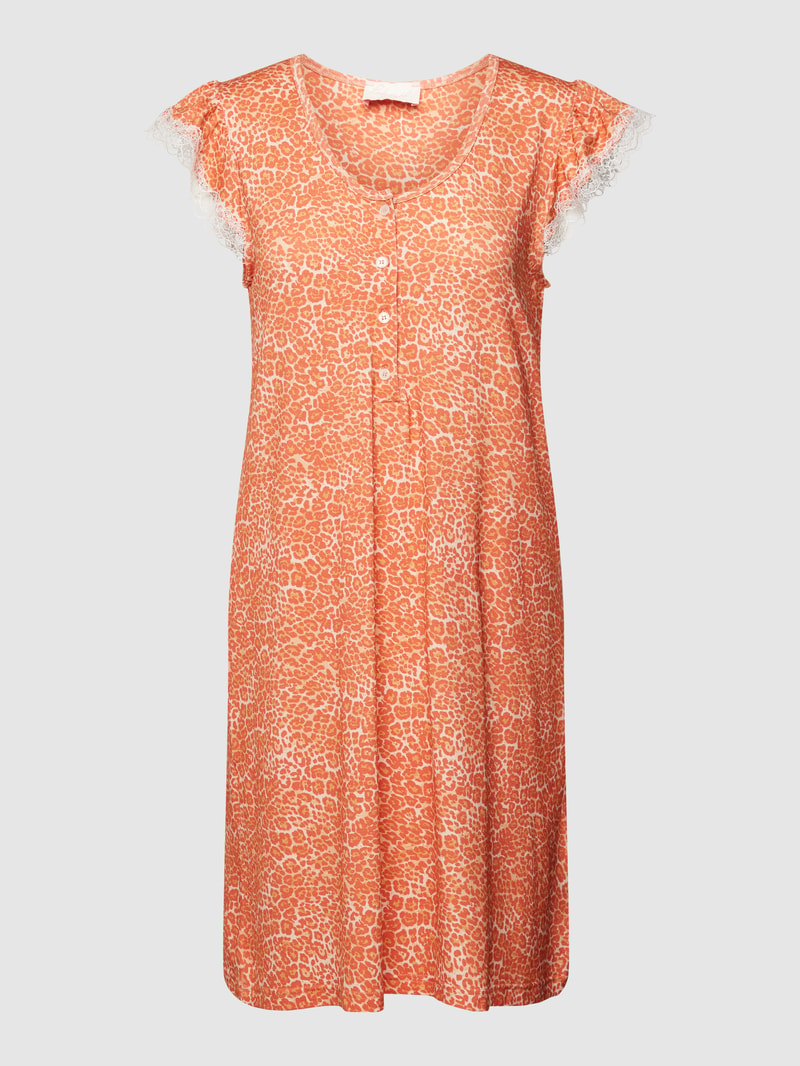 Nachthemd mit Animal-Print in orange