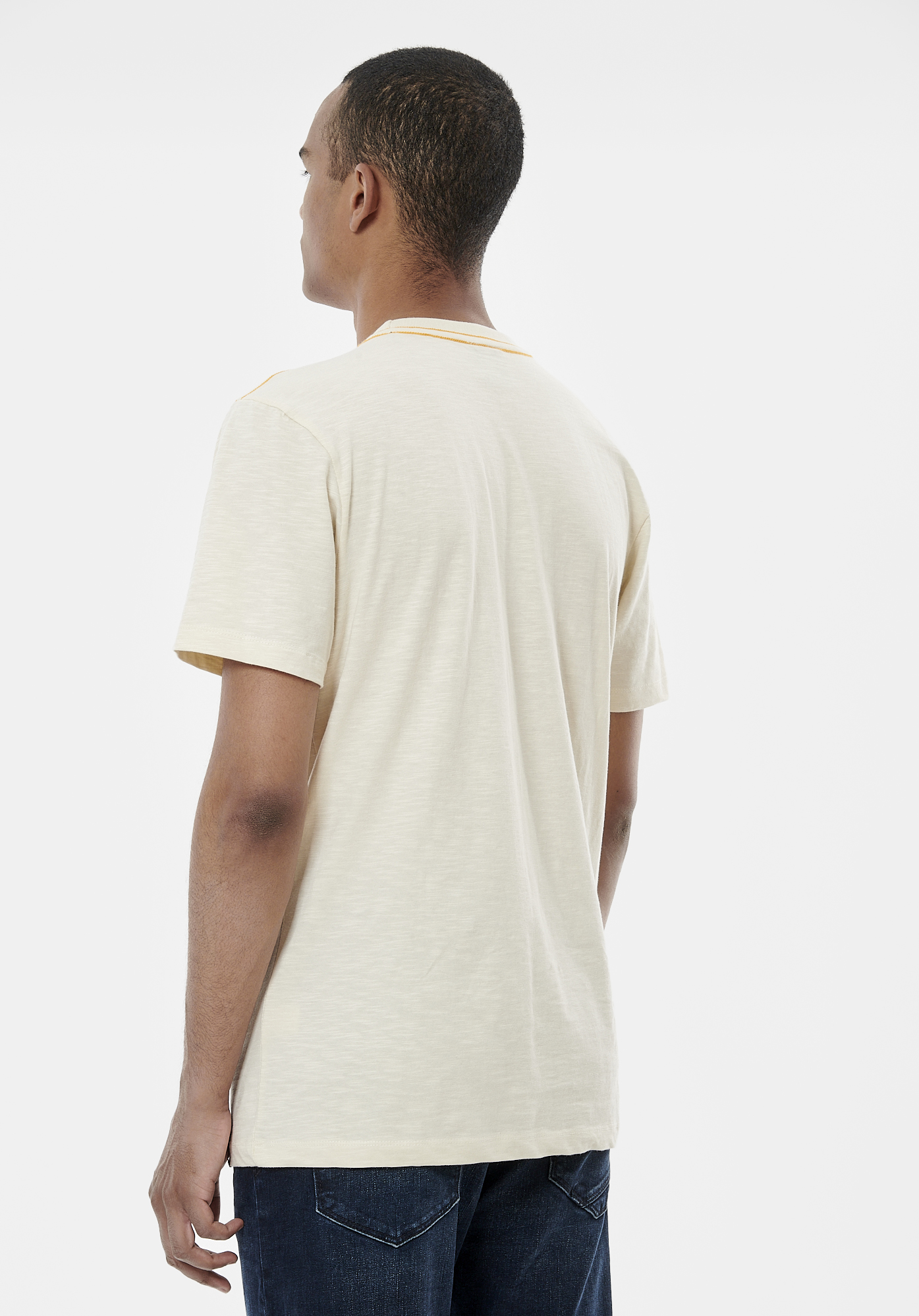 BIKE   T-shirt beige homme 100% coton