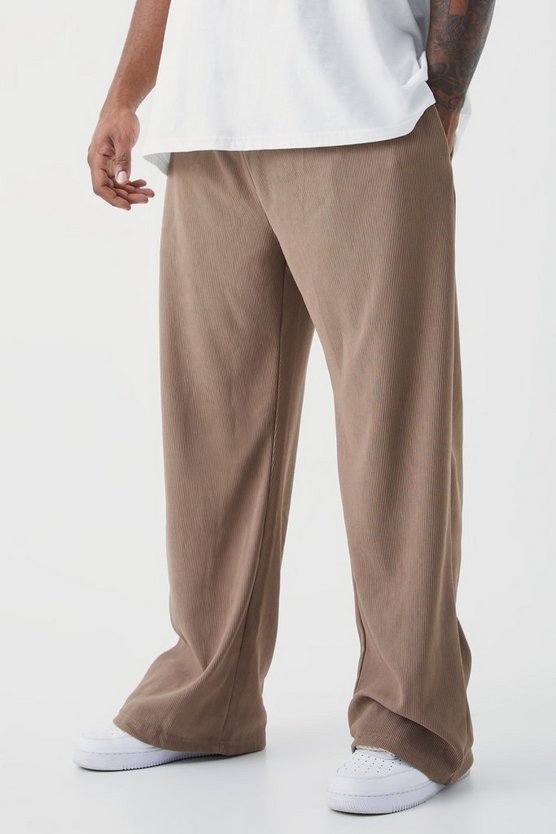 Plus gerippte Ottoman Jogginghose mit geradem Bein