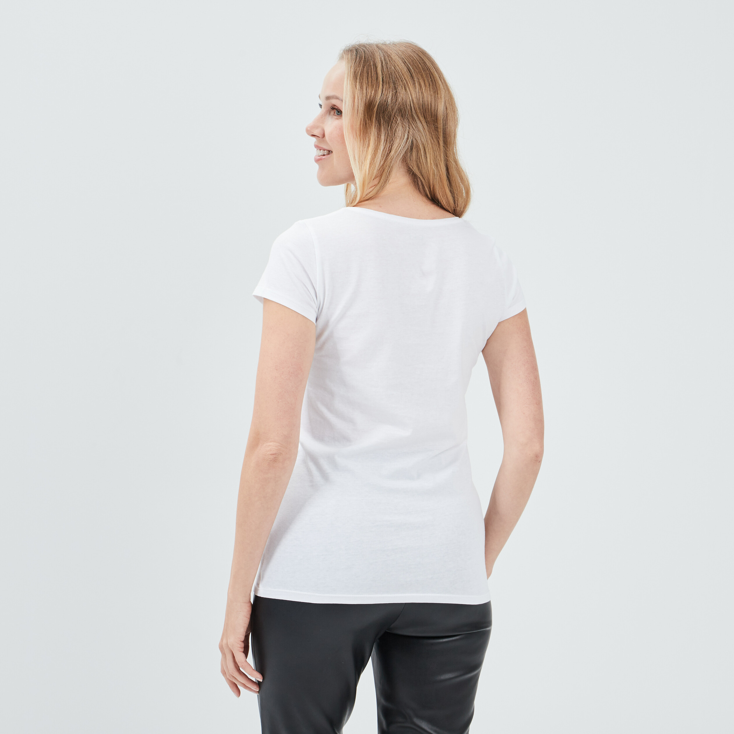 T-shirt manches courtes blanc femme | La Halle