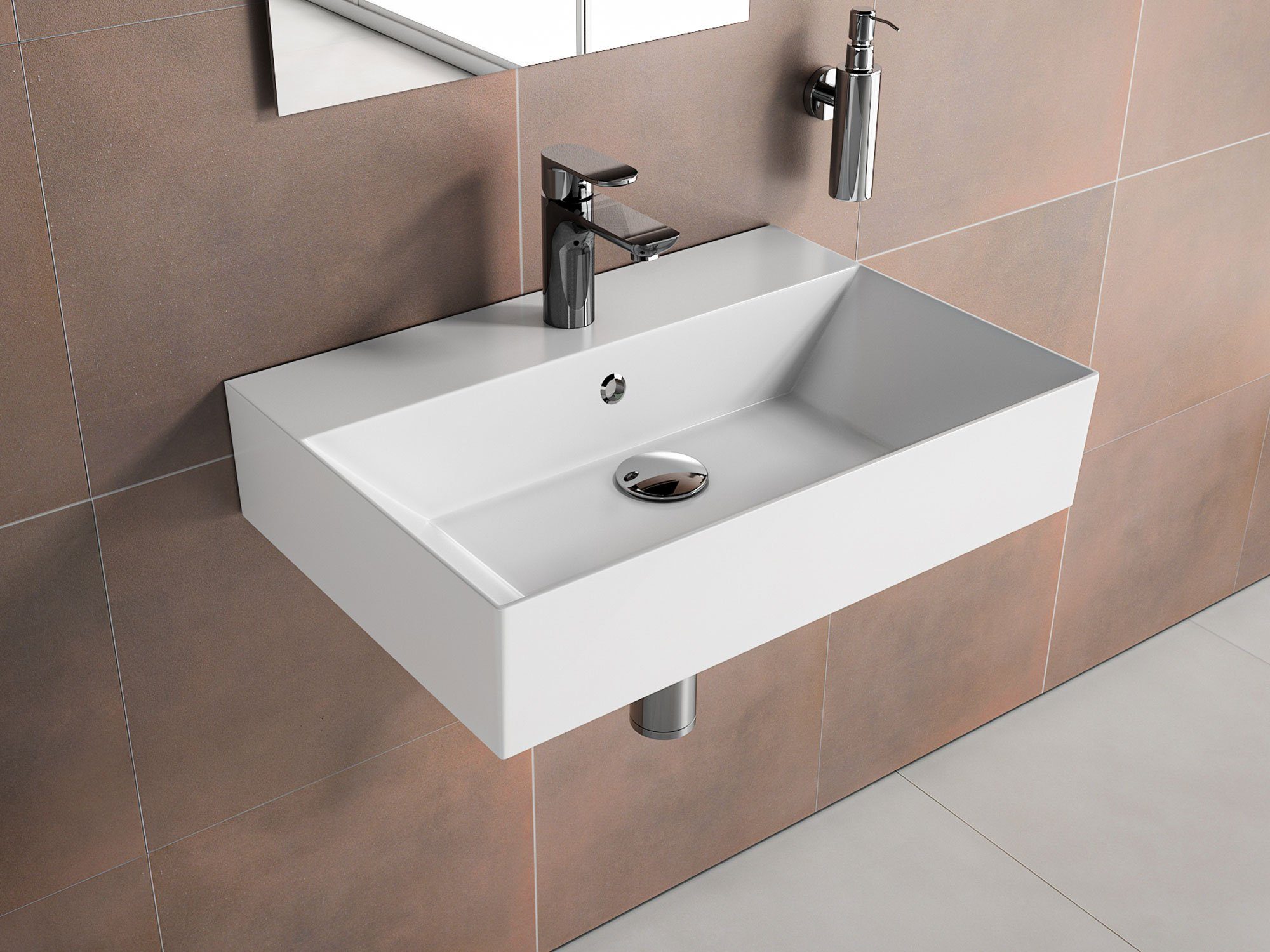 Aqua Bagno Aufsatzwaschbecken Aqua Bagno, Design Waschbecken Hängewaschbecken (Packung)