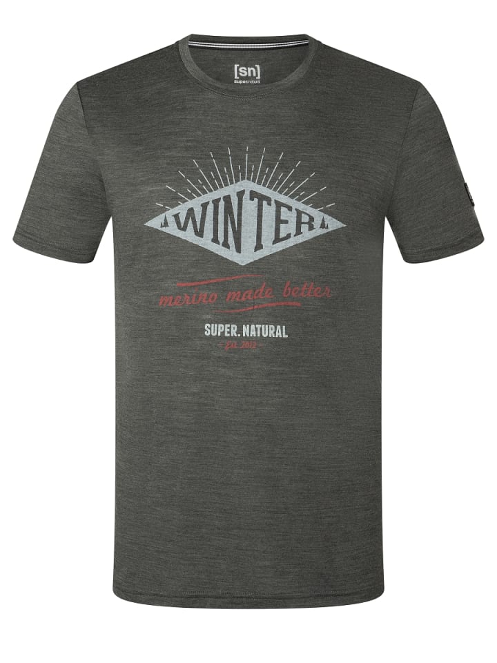 super.natural Merino T-Shirt M WINTER TEE in dunkelgrau günstig kaufen