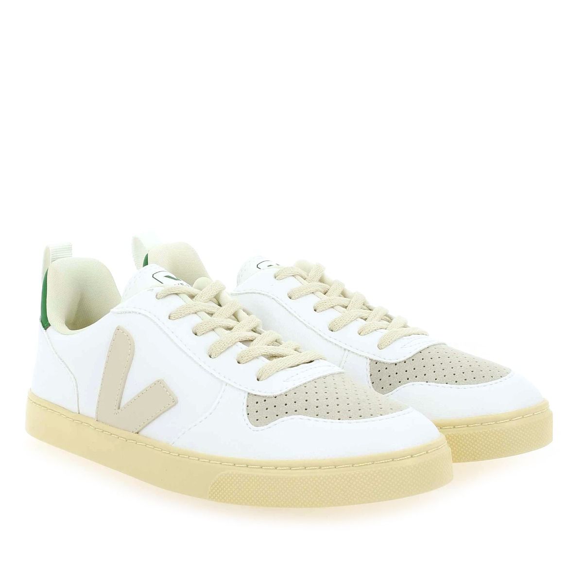 Veja  SMALL V-10 LACE - blanc vert