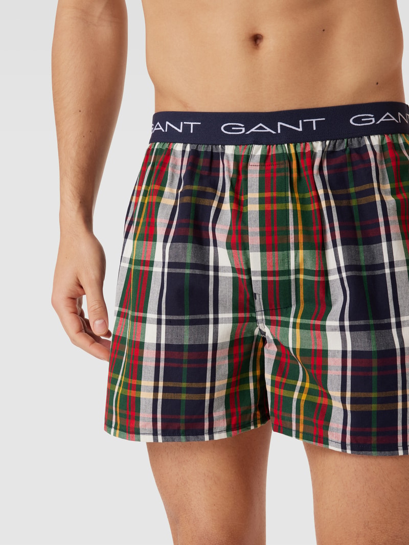 Boxershorts mit elastischem Logo-Bund im 2er-Pack in dunkelblau