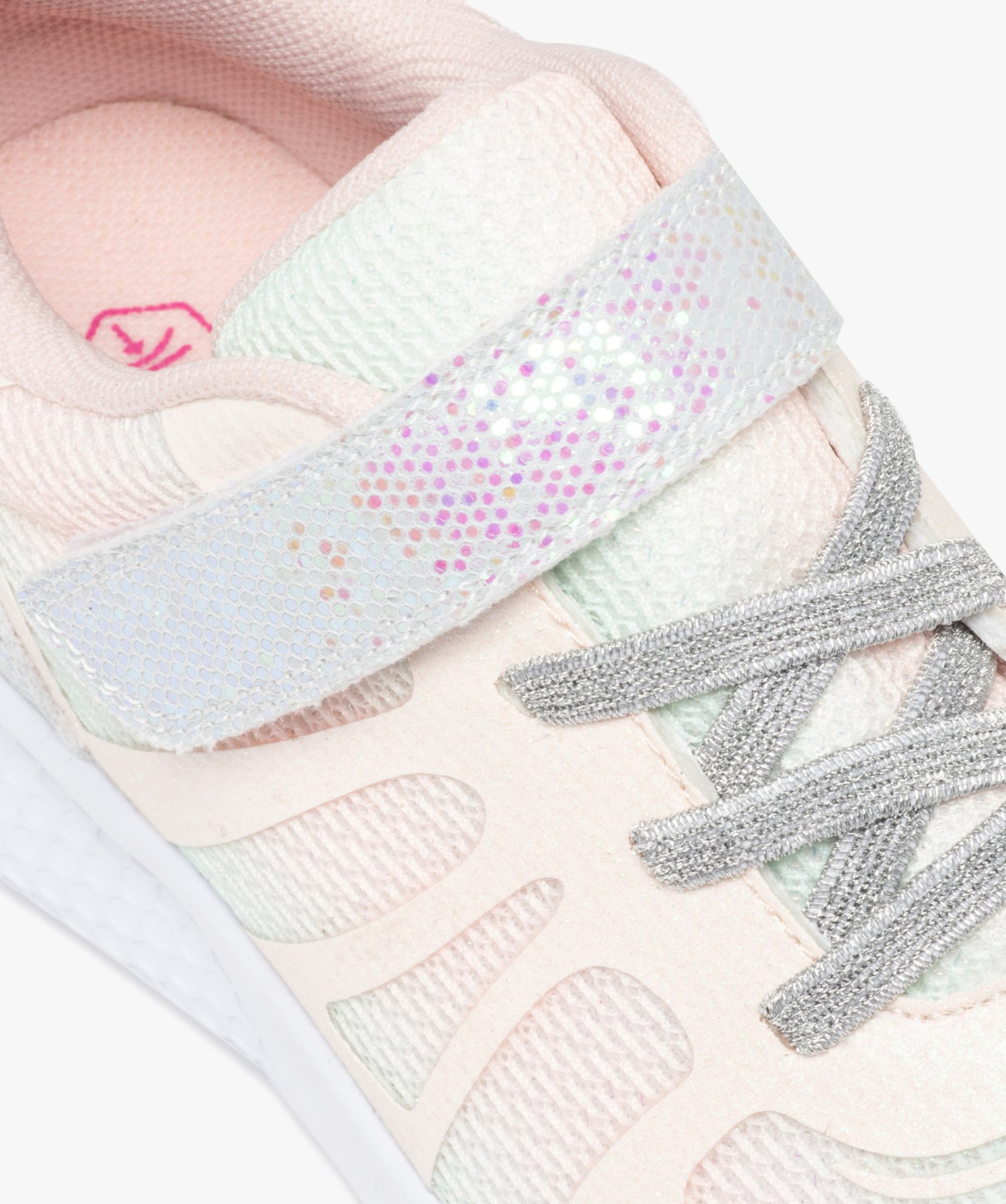 Baskets fille multicolores à paillettes style jogger multicolore | GEMO