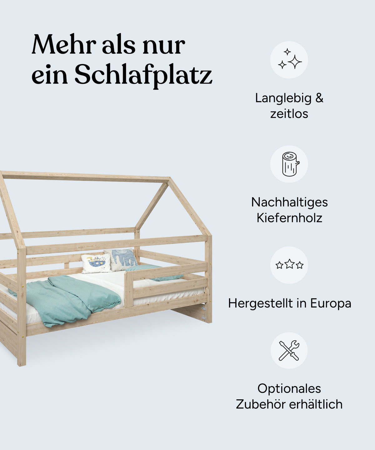 Hausbett Kiefer K3 Natur