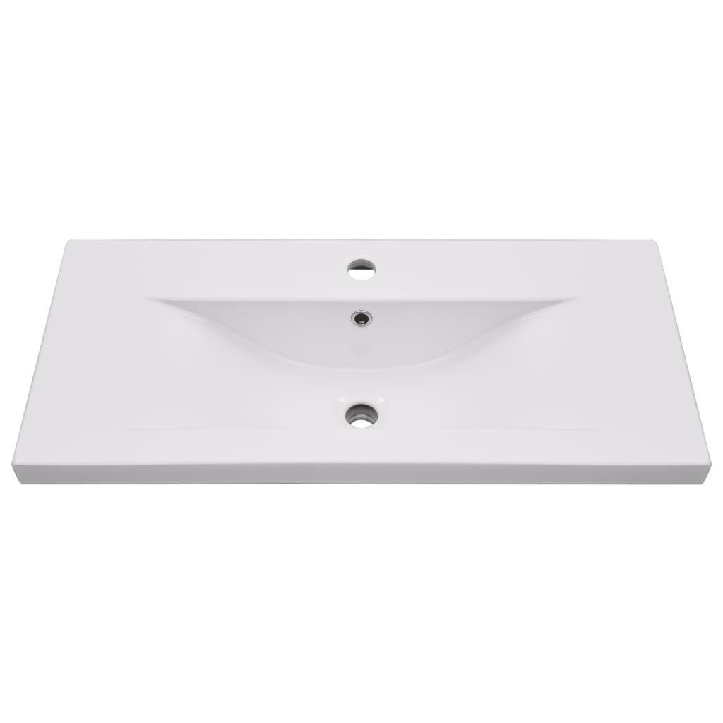 vidaXL Waschbecken Einbauwaschbecken 81x39,5x18,5 cm Keramik Weiß
