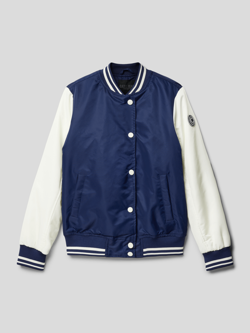 College-Jacke mit Two-Tone-Machart Modell 'L O I S E' in marineblau