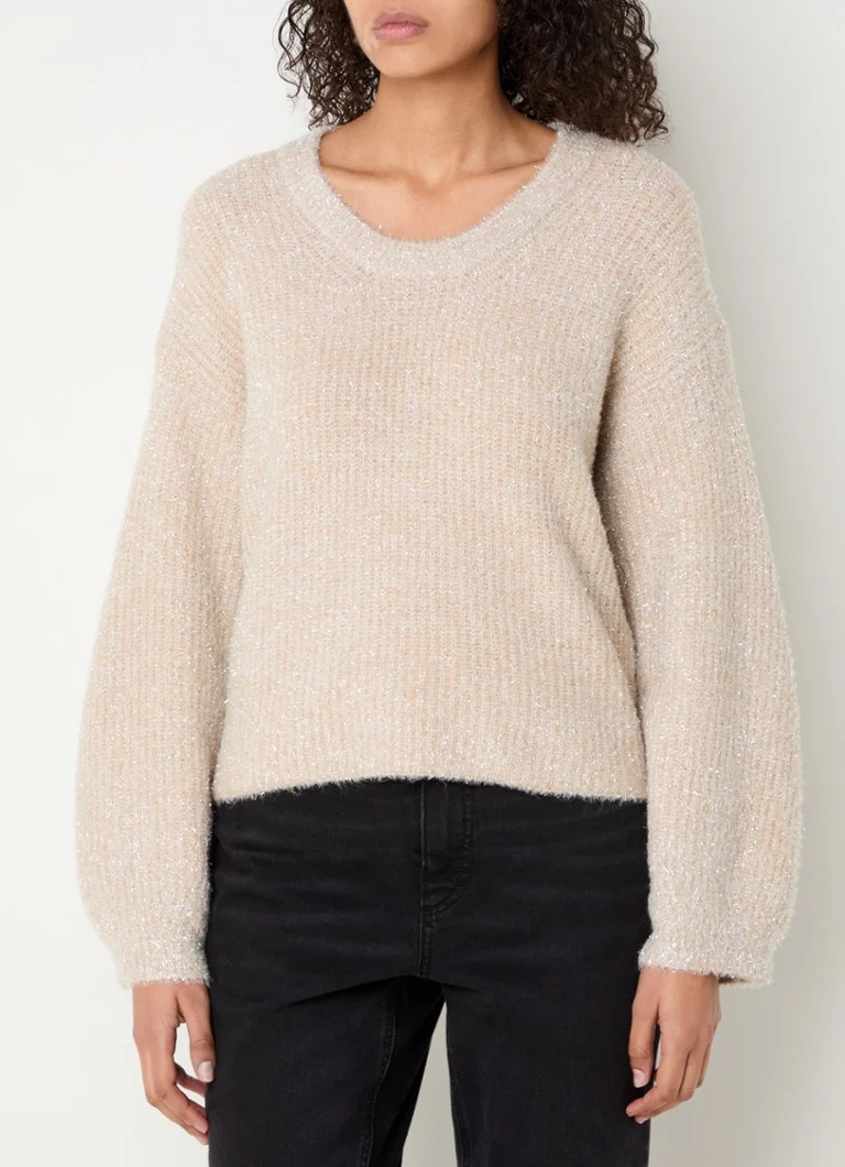 Sweter OPUS Plimma z grubej dzianiny z lureksem